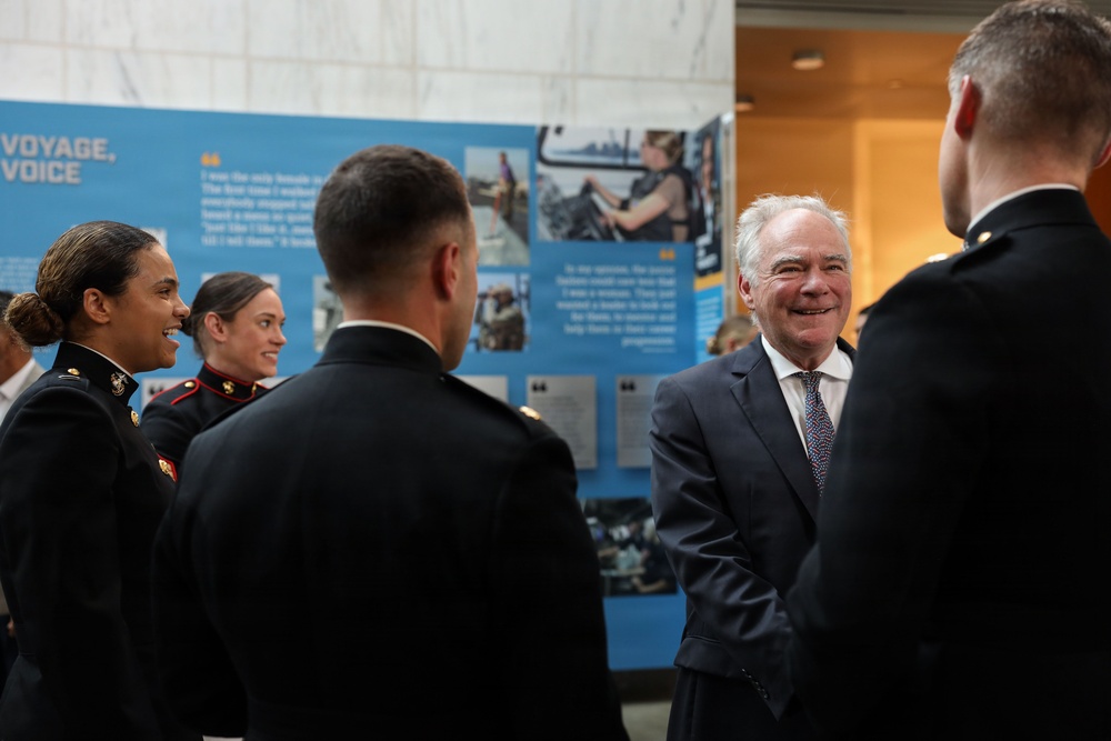 Brig. Gen. Shannon M. Brown hosts the Honorable Tim Kaine at Marine Barracks Washington's Sunset Parade