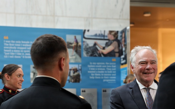 Brig. Gen. Shannon M. Brown hosts the Honorable Tim Kaine at Marine Barracks Washington's Sunset Parade