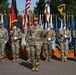 Col. Fausnaugh passes guidon to Col. Peterson at 19th BCD Change of Command
