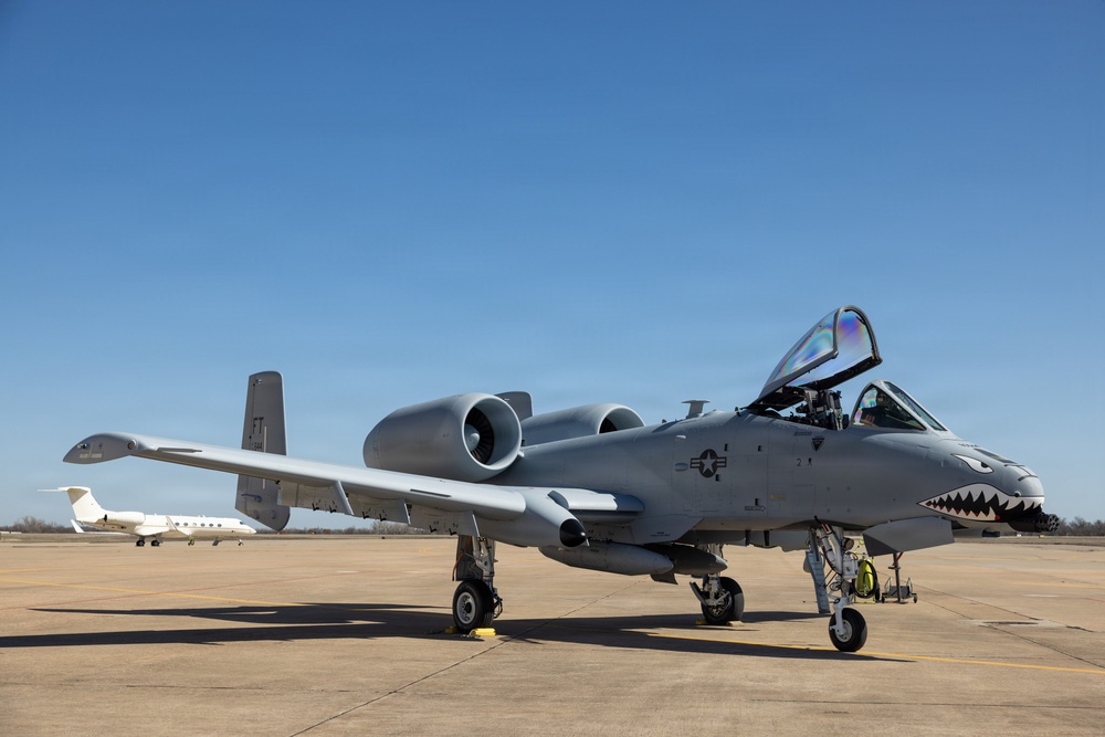U.S. Air Force A-10C Thunderbolt II receives fuel at Tinker Air Force Base