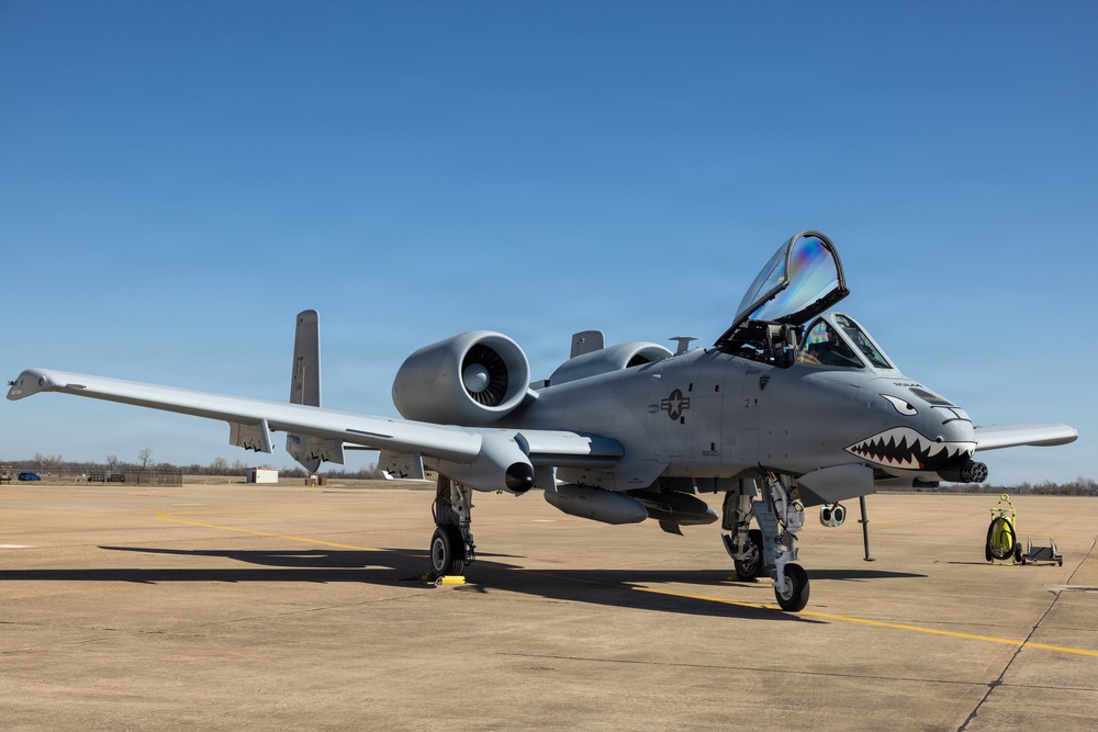 U.S. Air Force A-10C Thunderbolt II receives fuel at Tinker Air Force Base