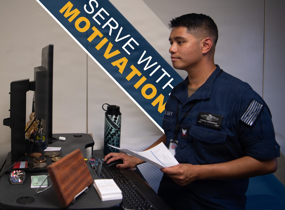 USS John C. Stennis (CVN 74) recognizes HM3 Habaradas