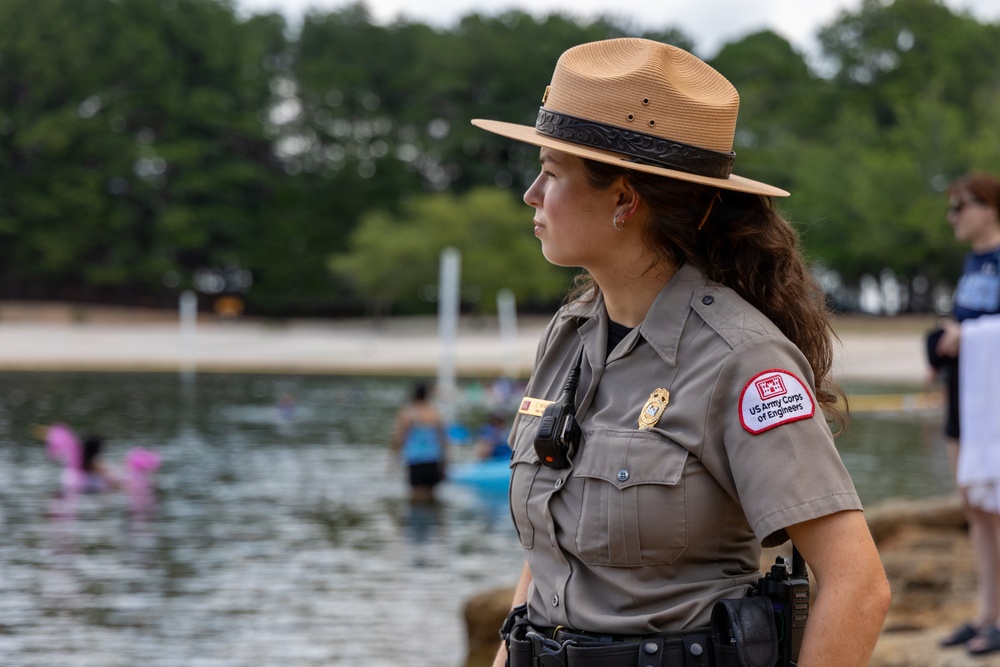 U.S. Army Corps of Engineers Ranger Monitors Swimmers at Corps-Managed Recreation Area