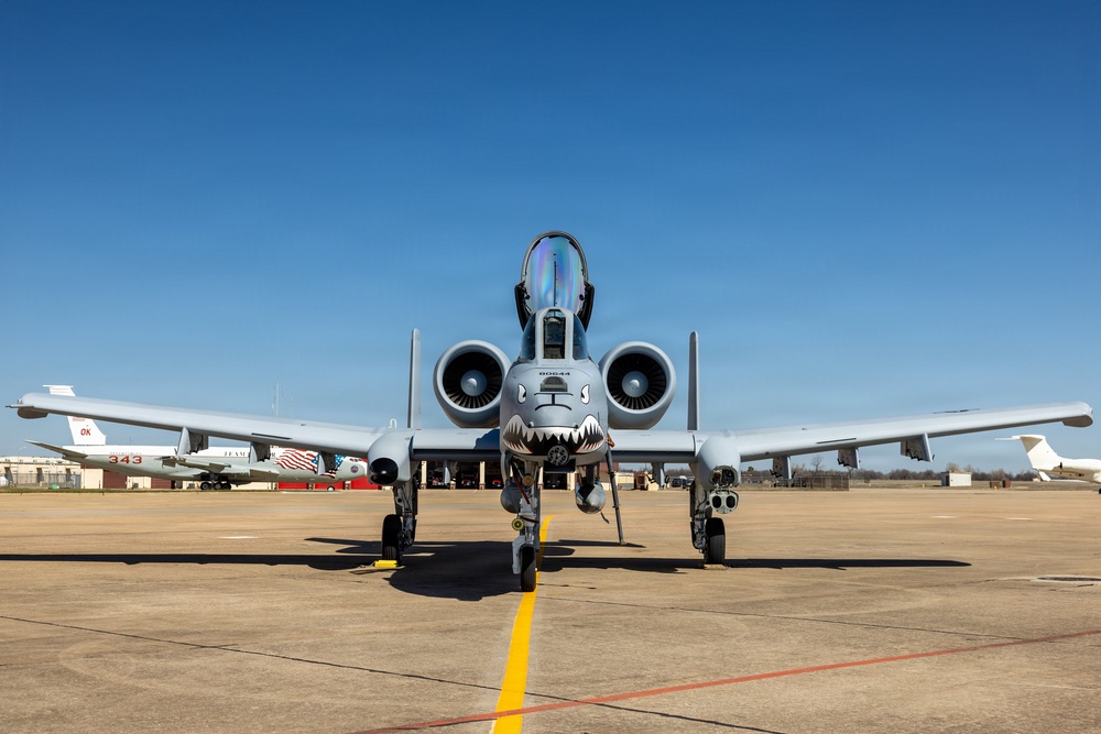 U.S. Air Force A-10C Thunderbolt II receives fuel at Tinker Air Force Base