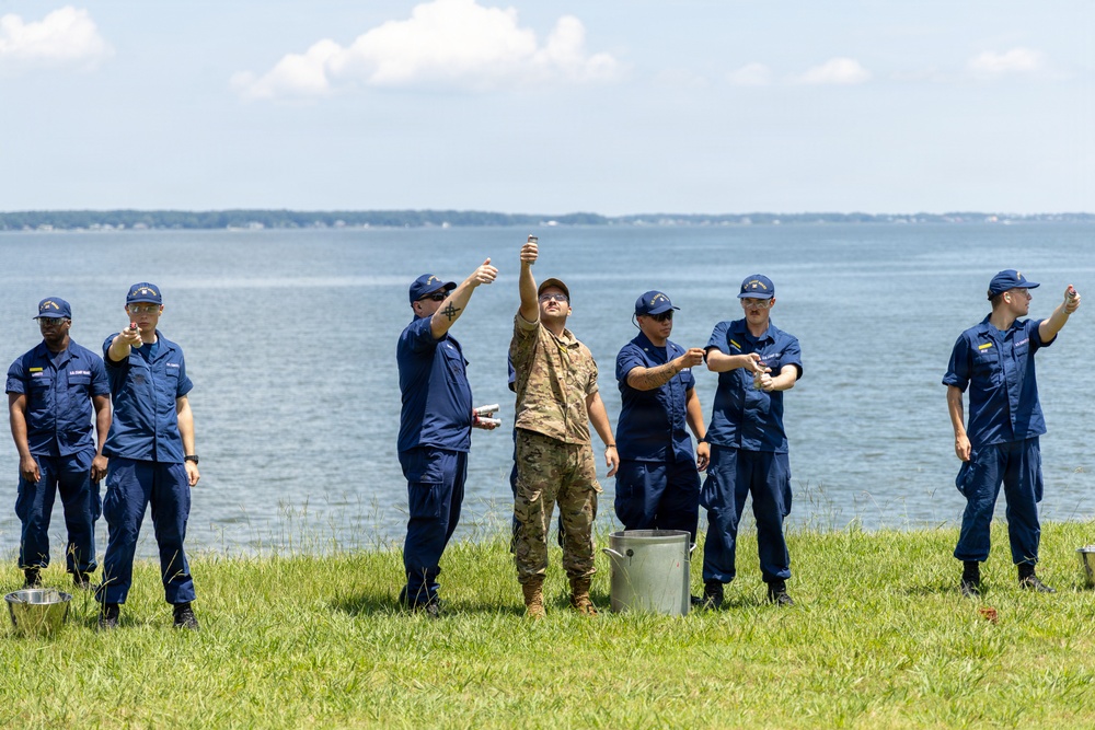 USCG Gunner's Mates train with signaling pyrotechnics