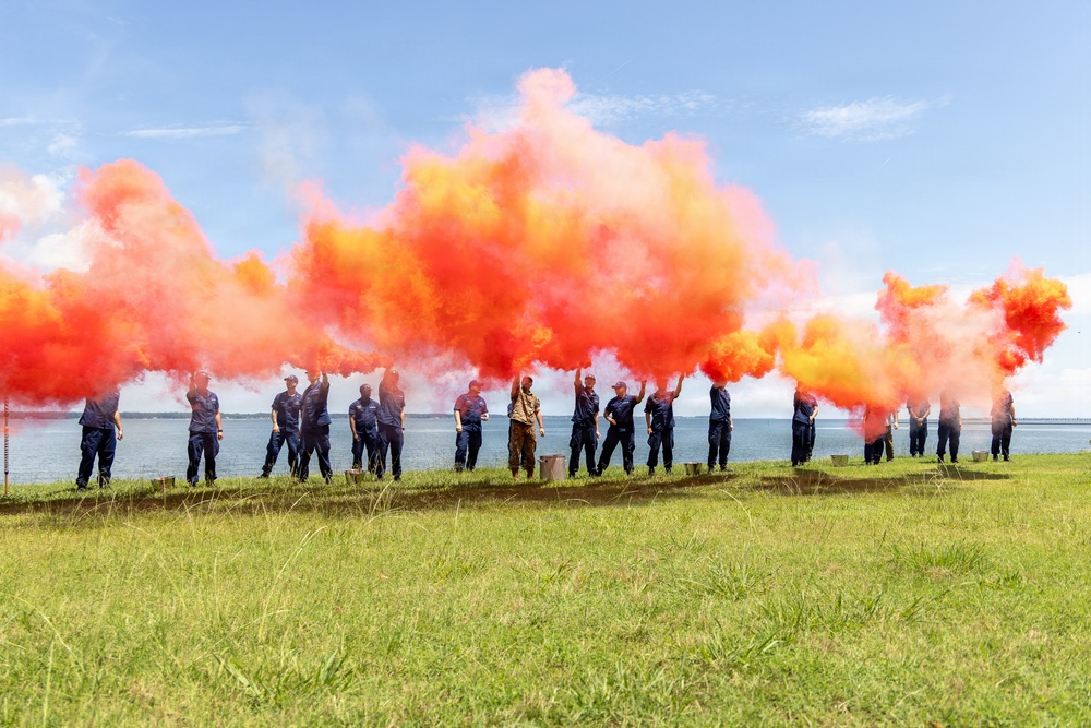 USCG Gunner's Mates train with signaling pyrotechnics