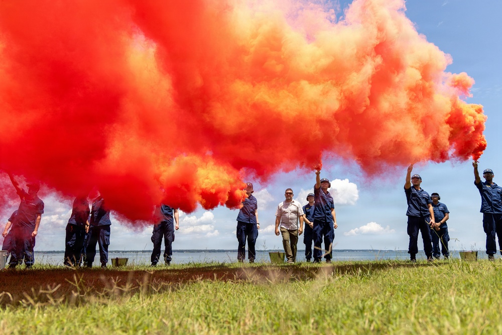 USCG Gunner's Mates train with signaling pyrotechnics