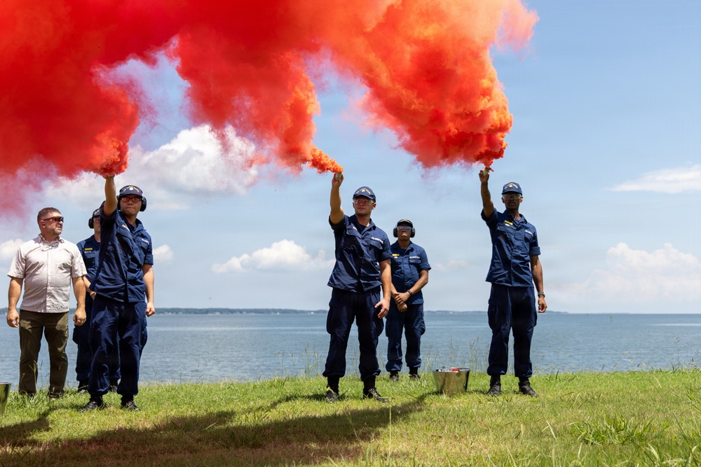 USCG Gunner's Mates train with signaling pyrotechnics