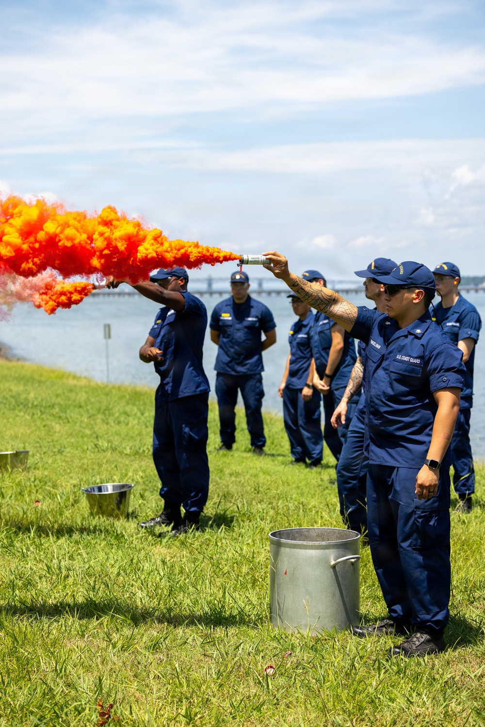 USCG Gunner's Mates train with signaling pyrotechnics