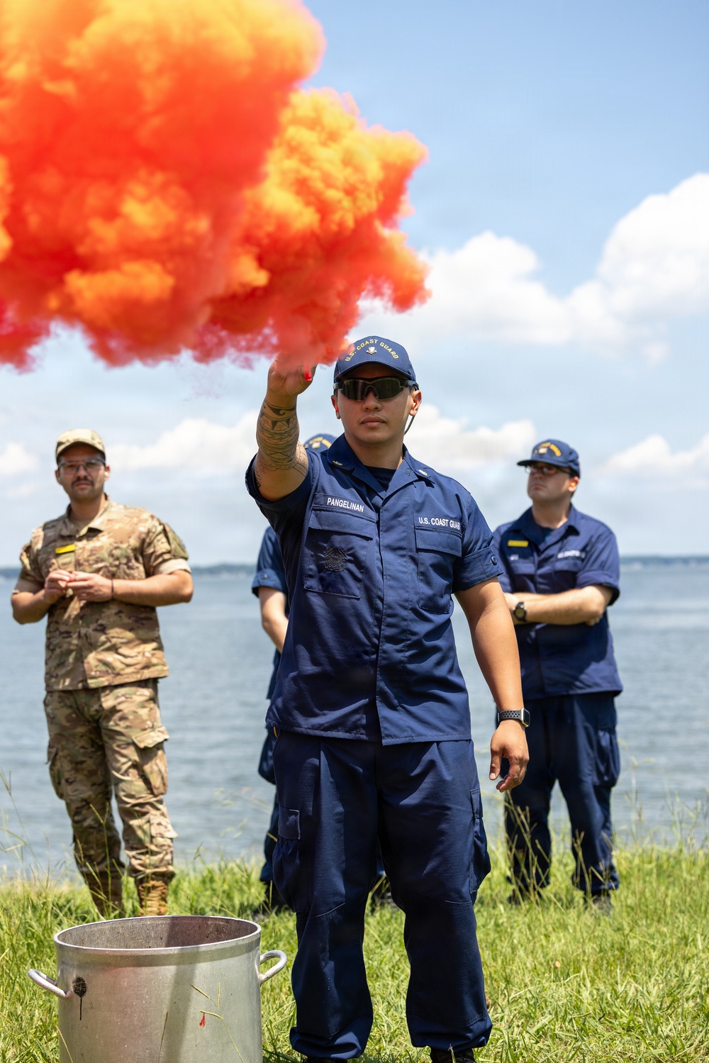 USCG Gunner's Mates train with signaling pyrotechnics