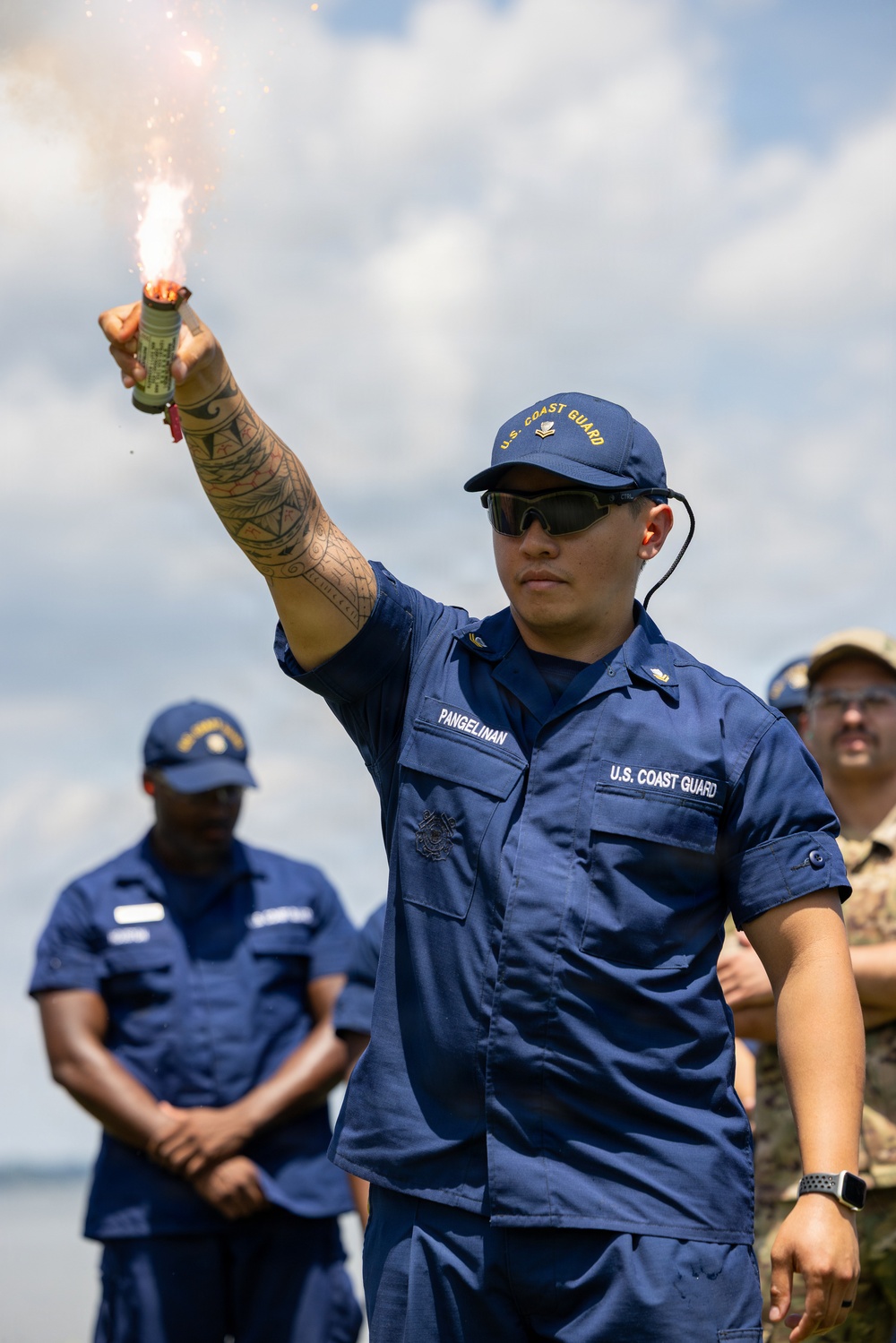 USCG Gunner's Mates train with signaling pyrotechnics