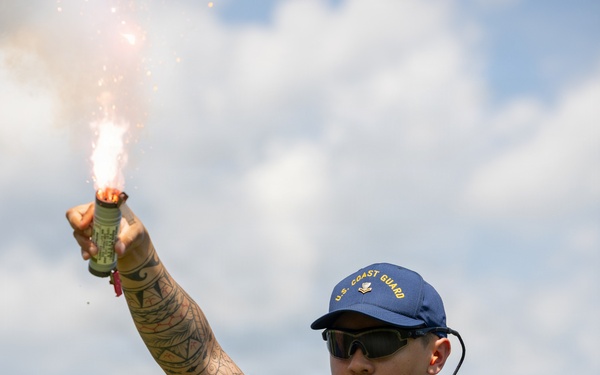 USCG Gunner's Mates train with signaling pyrotechnics