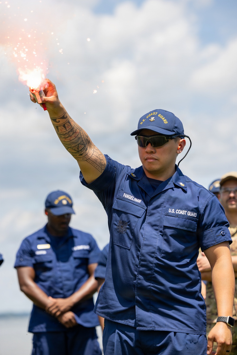 USCG Gunner's Mates train with signaling pyrotechnics
