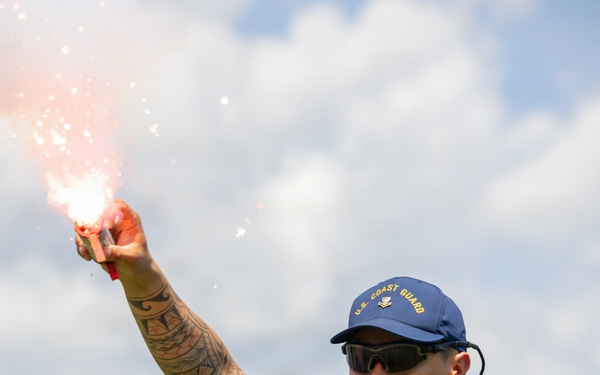 USCG Gunner's Mates train with signaling pyrotechnics