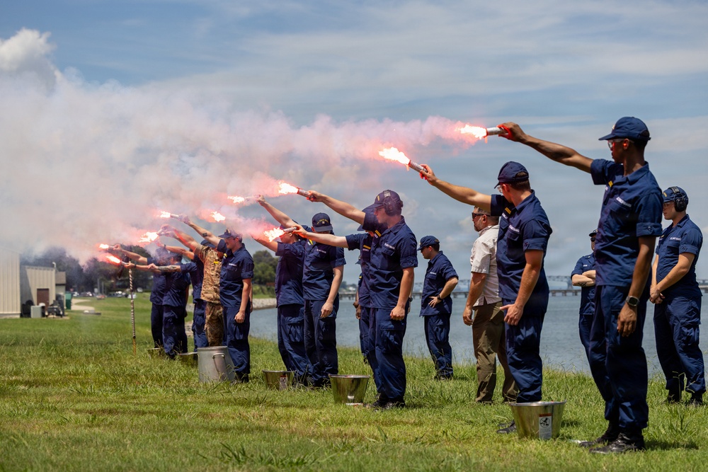 USCG Gunner's Mates train with signaling pyrotechnics