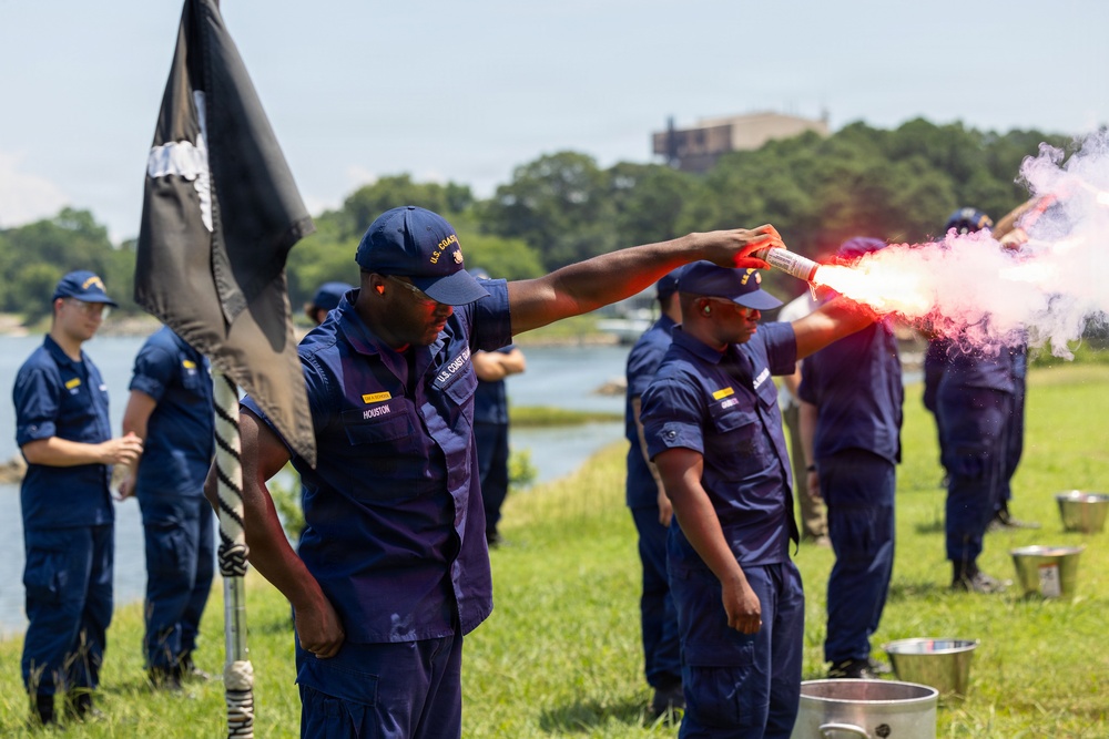 USCG Gunner's Mates train with signaling pyrotechnics
