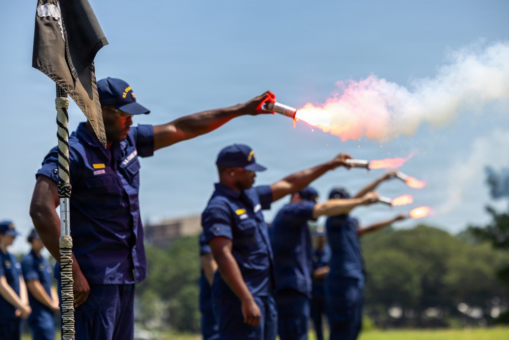 USCG Gunner's Mates train with signaling pyrotechnics