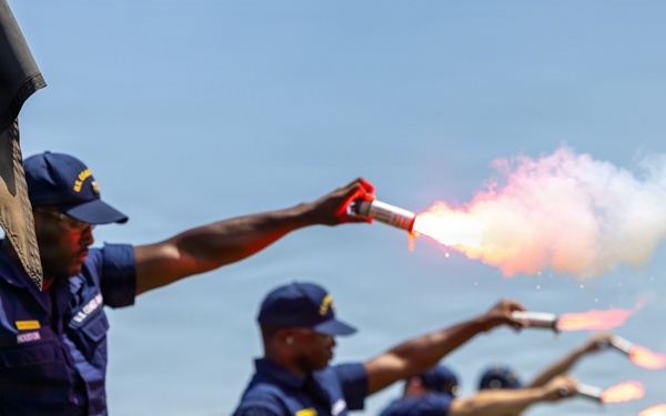 USCG Gunner's Mates train with signaling pyrotechnics