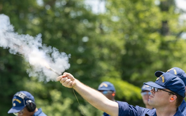 USCG Gunner's Mates train with signaling pyrotechnics