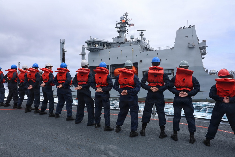 USS Carl M. Levin conducts replenishment-at-sea during RIMPAC 26