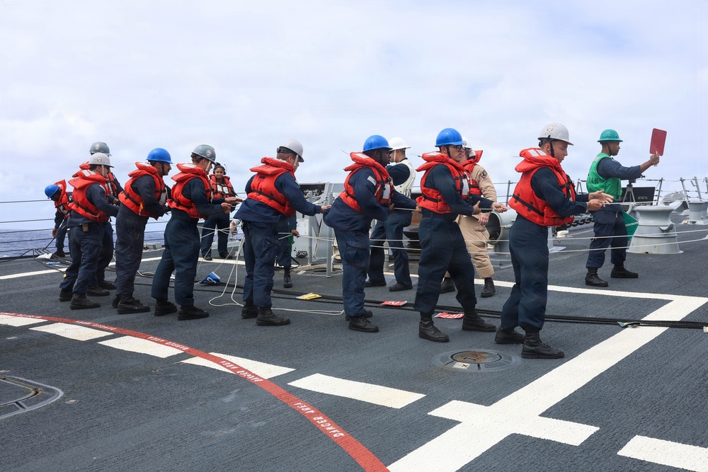 USS Carl M. Levin conducts replenishment-at-sea during RIMPAC 26