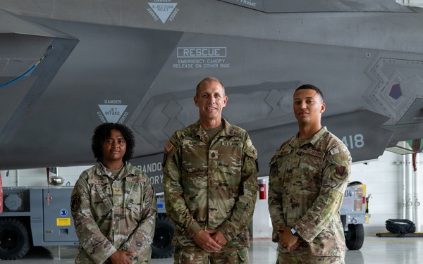 NGB Senior Enlisted Advisor Visits Tyndall, Engages with 1st Air Force and F-35 Airmen