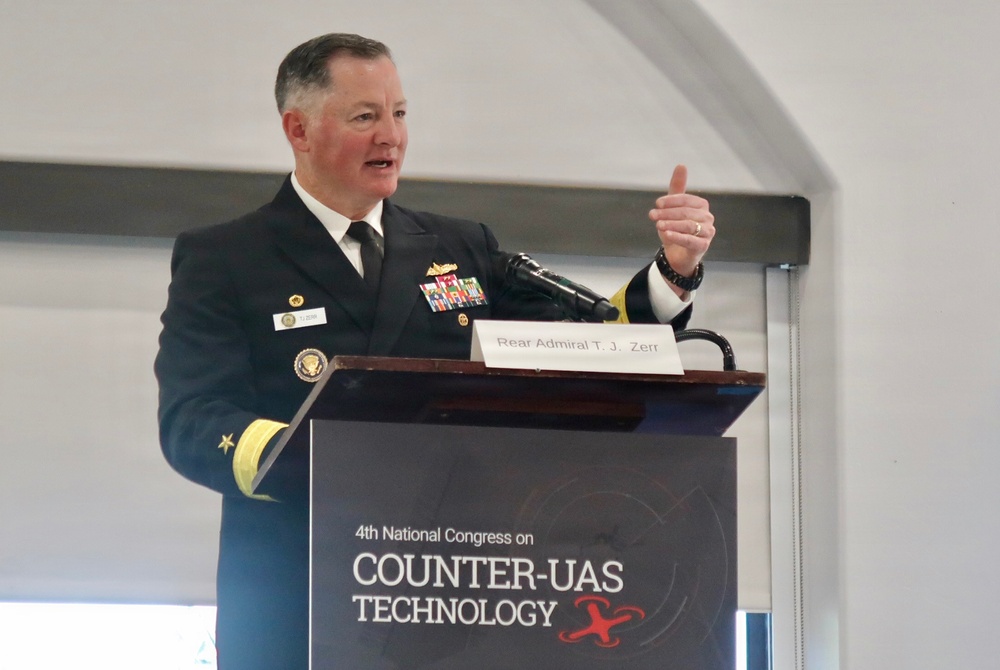 Rear Adm. T.J. Zerr Delivers the Keynote at the 4th Annual Congress on Counter-UAS Technology