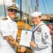 USS Arlington (LPD 24) Sailors reenlist on USS Constitution