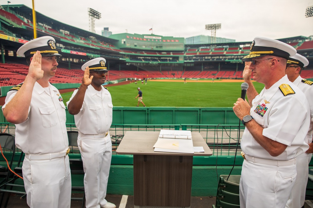 USS Arlington (LPD 24) Sailors promote at Fenway Park