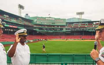 USS Arlington (LPD 24) Sailors promote at Fenway Park