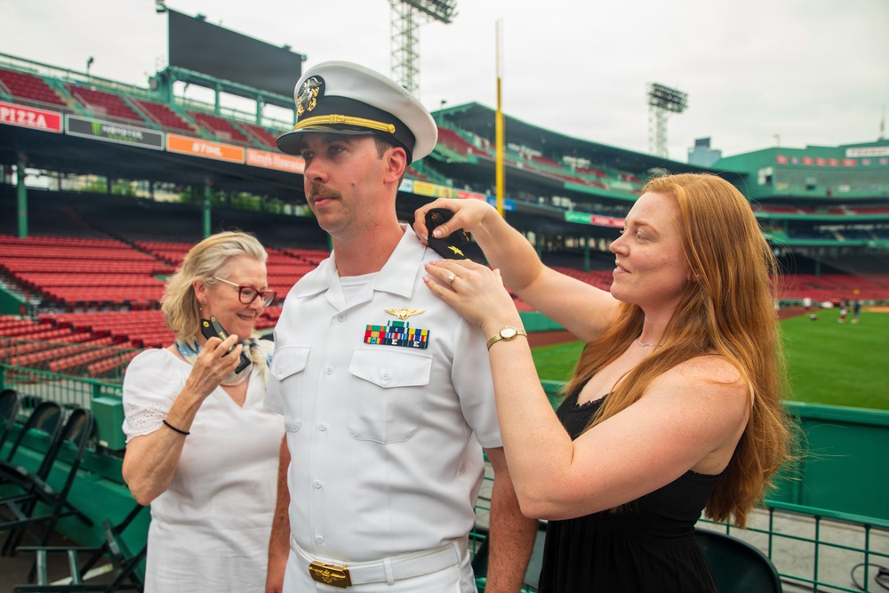 USS Arlington (LPD 24) Sailors promote at Fenway Park