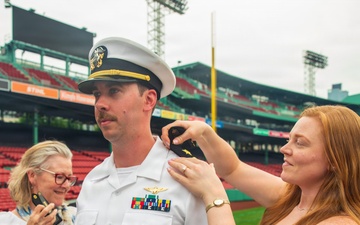 USS Arlington (LPD 24) Sailors promote at Fenway Park