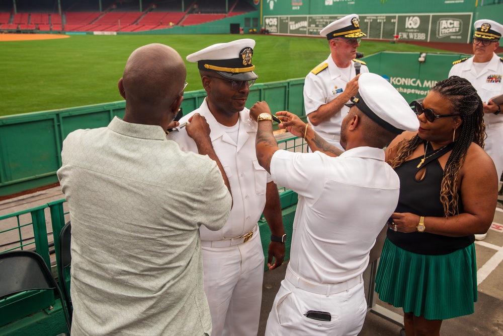 USS Arlington (LPD 24) Sailors promote at Fenway Park