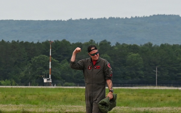 104th Fighter Wing Celebrates Flight Surgeon's Fifteen Years of Service with Fini Flight
