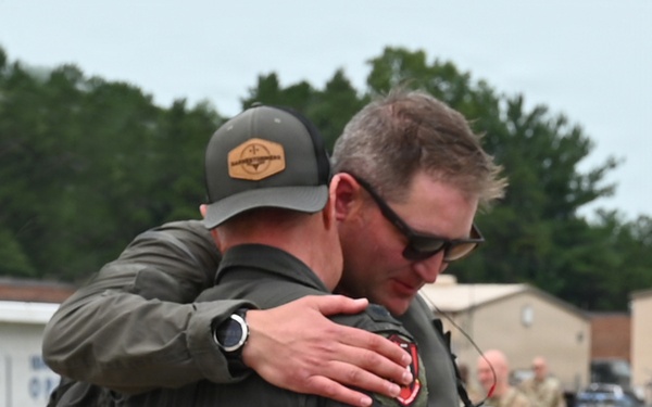 104th Fighter Wing Celebrates Flight Surgeon's Fifteen Years of Service with Fini Flight