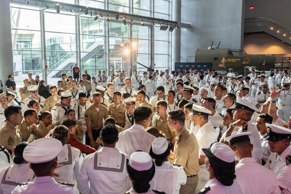 Marine Forces Reserve Band Performs at the World War II Museum During Sail 250