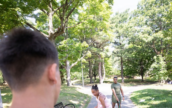 U.S. Sailors, Marines Conduct Community Outreach YMCA During Sail250 Boston
