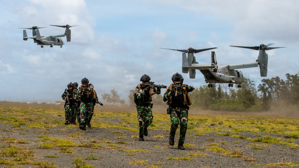 VMM-164 (Rein.) inserts Indonesian, Fijian forces during amphibious raid training