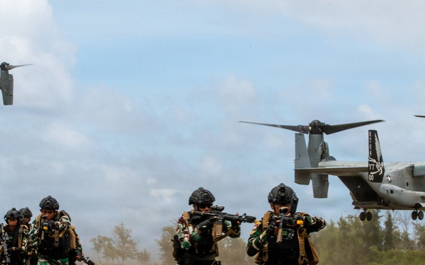 VMM-164 (Rein.) inserts Indonesian, Fijian forces during amphibious raid training
