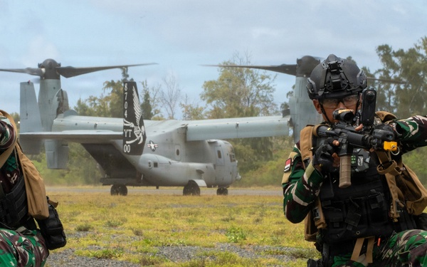 VMM-164 (Rein.) inserts Indonesian, Fijian forces during amphibious raid training