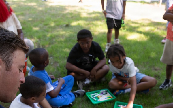U.S. Sailors, Marines Conduct Community Outreach YMCA During Sail250 Boston