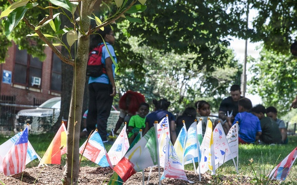 U.S. Sailors, Marines Conduct Community Outreach YMCA During Sail250 Boston