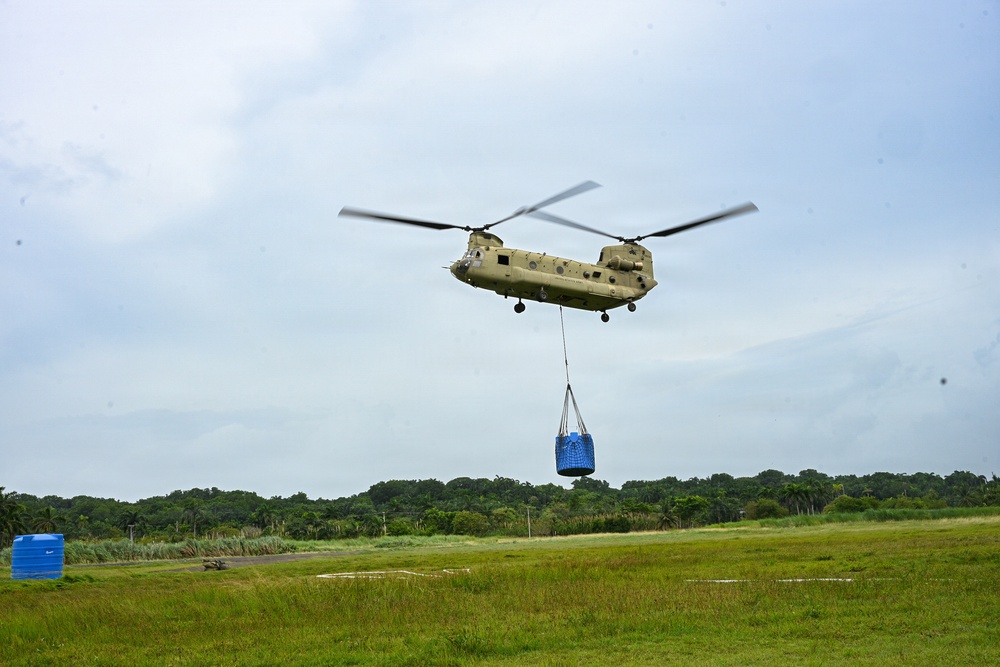 Joint Task Force-Bravo teams up with MINSA and Servicio Nacional Aeronaval to deliver water tanks
