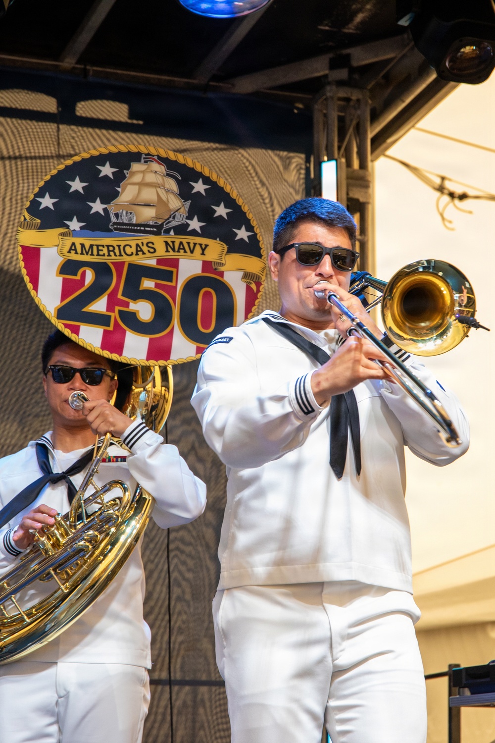 Navy Brass Band Performs During Sail250 in Boston