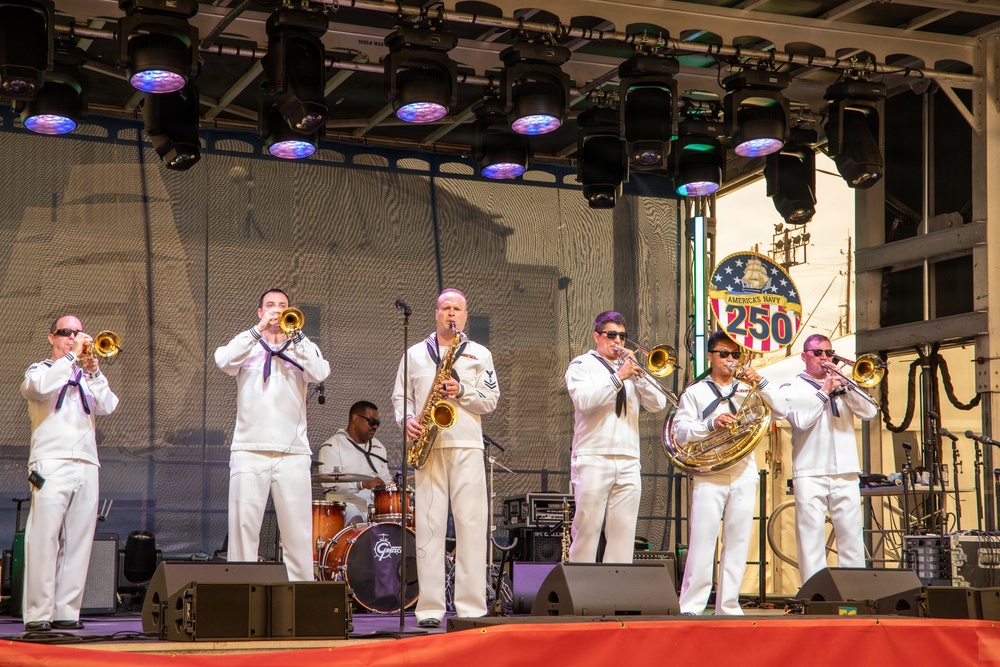 Navy Brass Band Performs During Sail250 in Boston