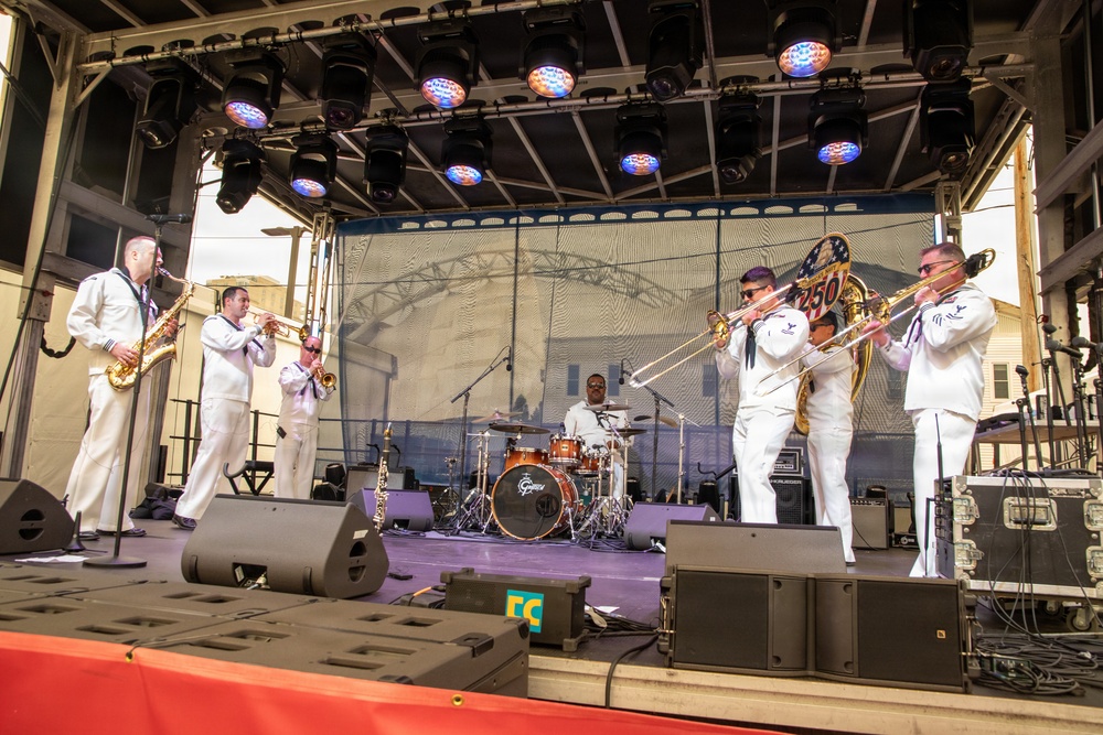 Navy Brass Band Performs During Sail250 in Boston