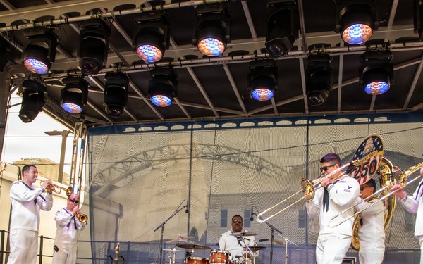 Navy Brass Band Performs During Sail250 in Boston