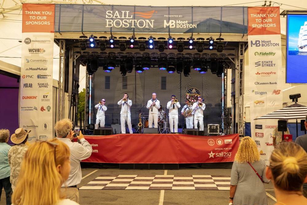 Navy Brass Band Performs During Sail250 in Boston