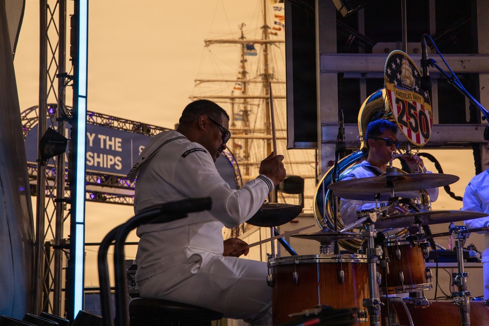 Navy Brass Band Performs During Sail250 in Boston
