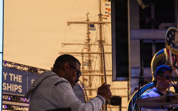 Navy Brass Band Performs During Sail250 in Boston